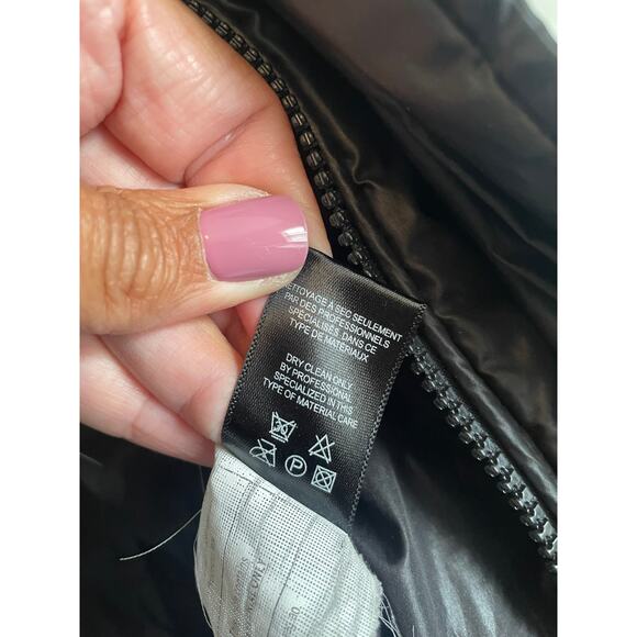 Rudsak Atelier Noir Caroline down puffer coat black hood zipper pockets logo L - Picture 13 of 14